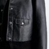Faux Leather Shirt Jacket