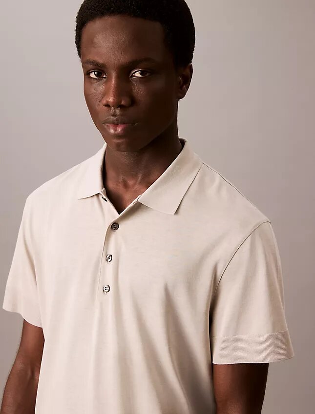 Fine Knit Lyocell Blend Polo Shirt Fine Knit Lyocell Blend Polo Shirt