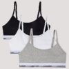 Girls Cotton Stretch 3-Pack Unlined Cropped Bralette Girls Cotton Stretch 3-Pack Unlined Cropped Bralette