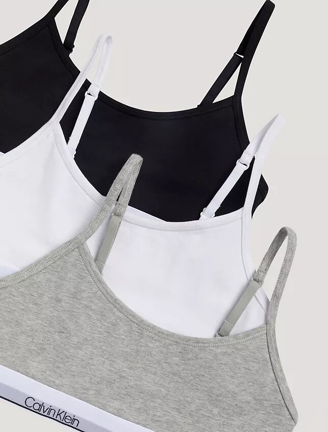 Girls Cotton Stretch 3-Pack Unlined Cropped Bralette Girls Cotton Stretch 3-Pack Unlined Cropped Bralette