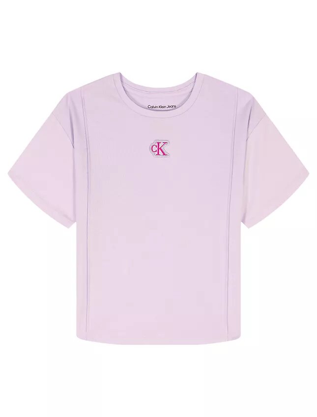 Girls Pintuck Monogram T-Shirt Girls Pintuck Monogram T-Shirt