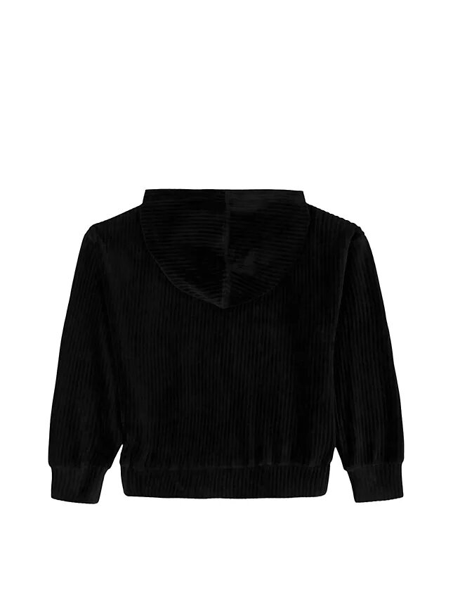 Girls Velour Rib Hoodie Girls Velour Rib Hoodie