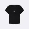 Girls Woven Monologo Rib T-Shirt Girls Woven Monologo Rib T-Shirt