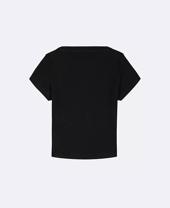 Girls Woven Monologo Rib T-Shirt Girls Woven Monologo Rib T-Shirt