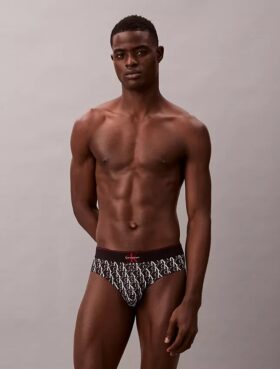 Graphic Monogram Microfiber Stretch Hip Brief