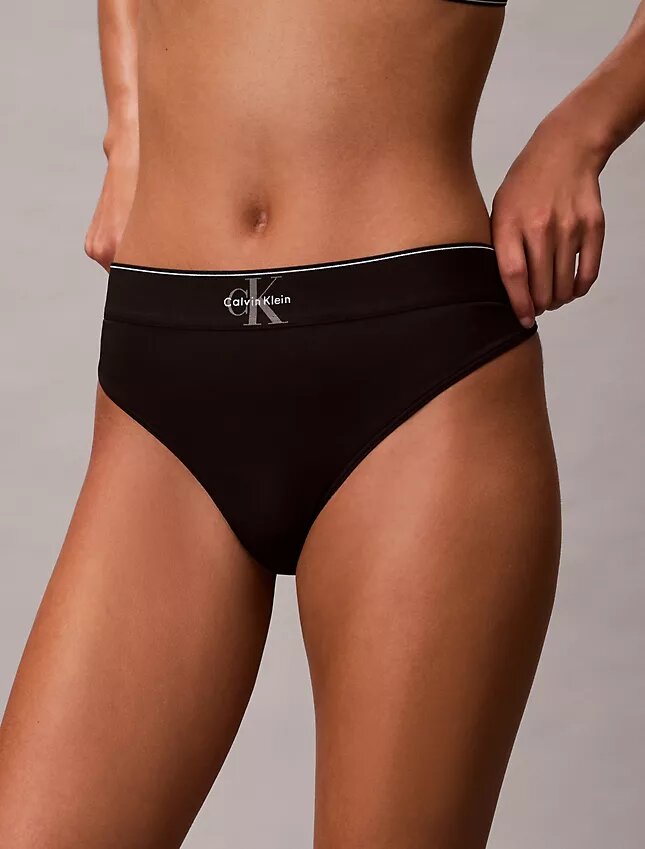 Graphic Monogram Microfiber Stretch Thong Graphic Monogram Microfiber Stretch Thong
