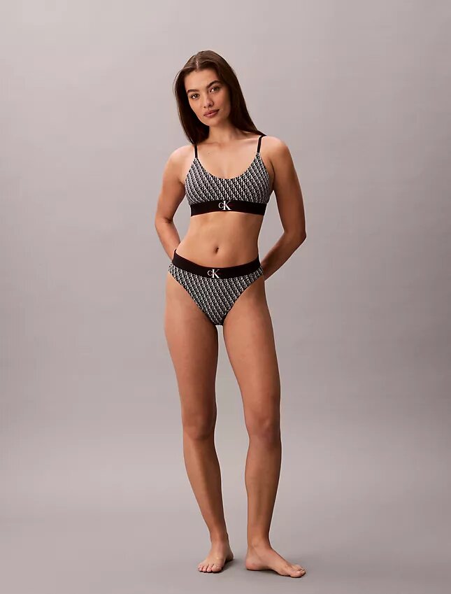 Graphic Monogram Microfiber Stretch Unlined Bralette Graphic Monogram Microfiber Stretch Unlined Bralette