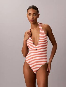 Graphic Monogram Swim Plunge One Piece