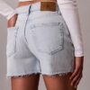 High Rise Midi Denim Shorts