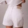 High Rise Midi Denim Shorts