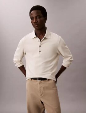 Jacquard Relaxed Polo Sweater