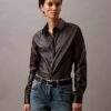 Lamb Leather Button-Down Shirt
