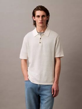 Linen Blend Classic Sweater Polo Shirt
