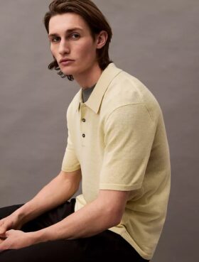 Linen Blend Classic Sweater Polo Shirt