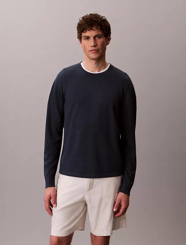 Linen Blend Crewneck Sweater Linen Blend Crewneck Sweater