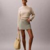 Linen Blend Mini Skort Linen Blend Mini Skort