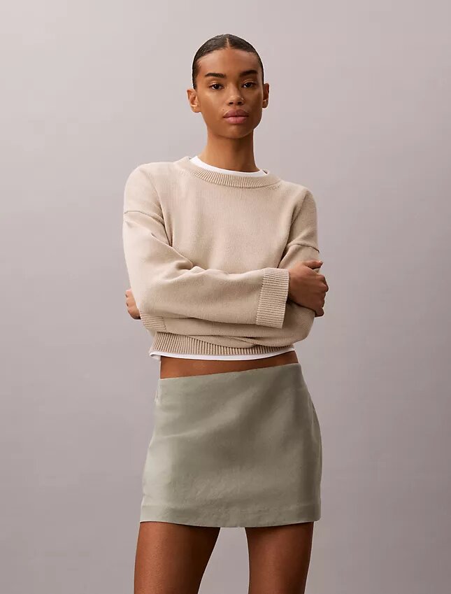 Linen Blend Mini Skort Linen Blend Mini Skort