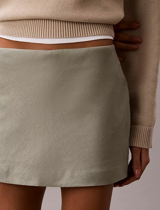 Linen Blend Mini Skort Linen Blend Mini Skort