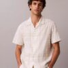 Linen Blend Plaid Relaxed Button-Down Shirt Linen Blend Plaid Relaxed Button-Down Shirt