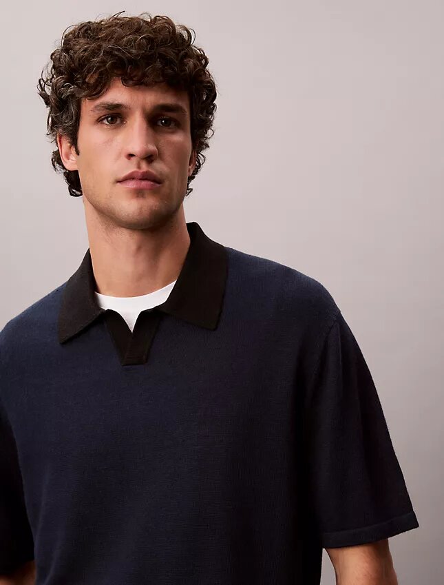 Linen Blend Polo Sweater Linen Blend Polo Sweater