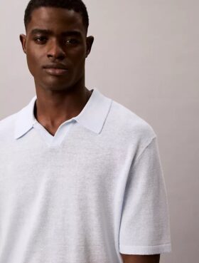 Linen Blend Polo Sweater