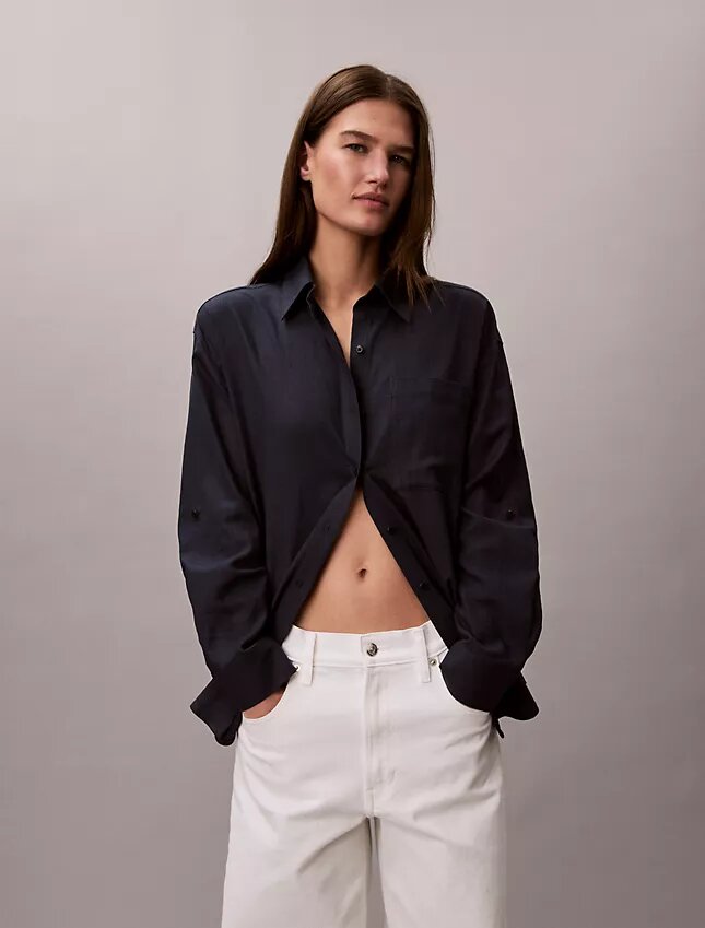 Linen Blend Relaxed Button-Down Shirt Linen Blend Relaxed Button-Down Shirt