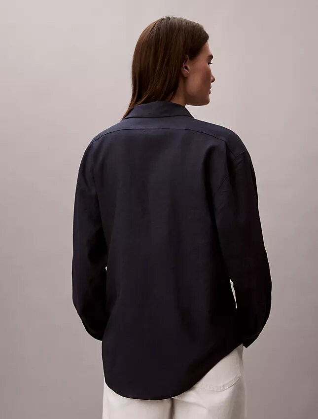 Linen Blend Relaxed Button-Down Shirt Linen Blend Relaxed Button-Down Shirt