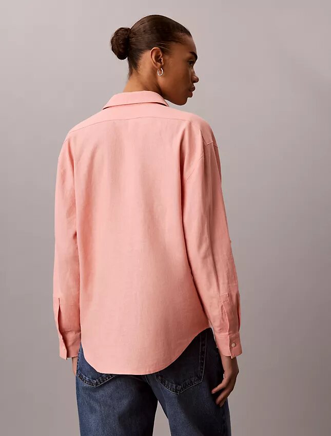 Linen Blend Relaxed Button-Down Shirt Linen Blend Relaxed Button-Down Shirt