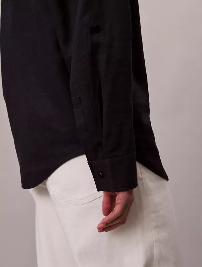 Linen Blend Relaxed Button-Down Shirt Linen Blend Relaxed Button-Down Shirt