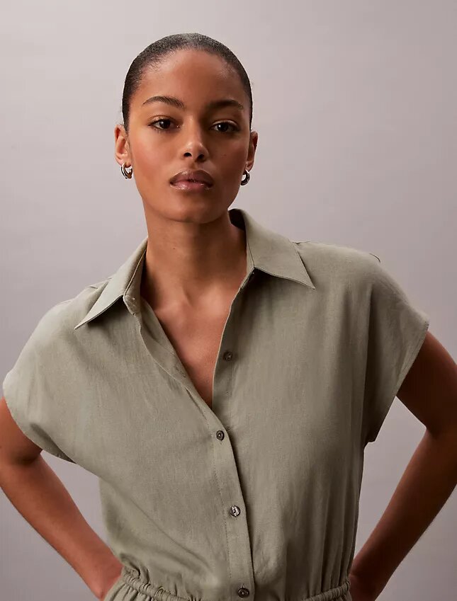 Linen Blend Romper Linen Blend Romper