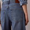 Linen Blend Wide Leg Jeans