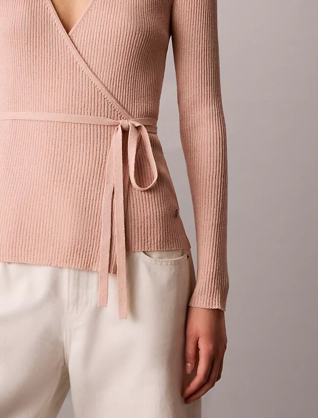 Linen Blend Wrap Sweater Linen Blend Wrap Sweater