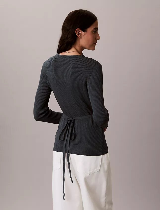 Linen Blend Wrap Sweater Linen Blend Wrap Sweater