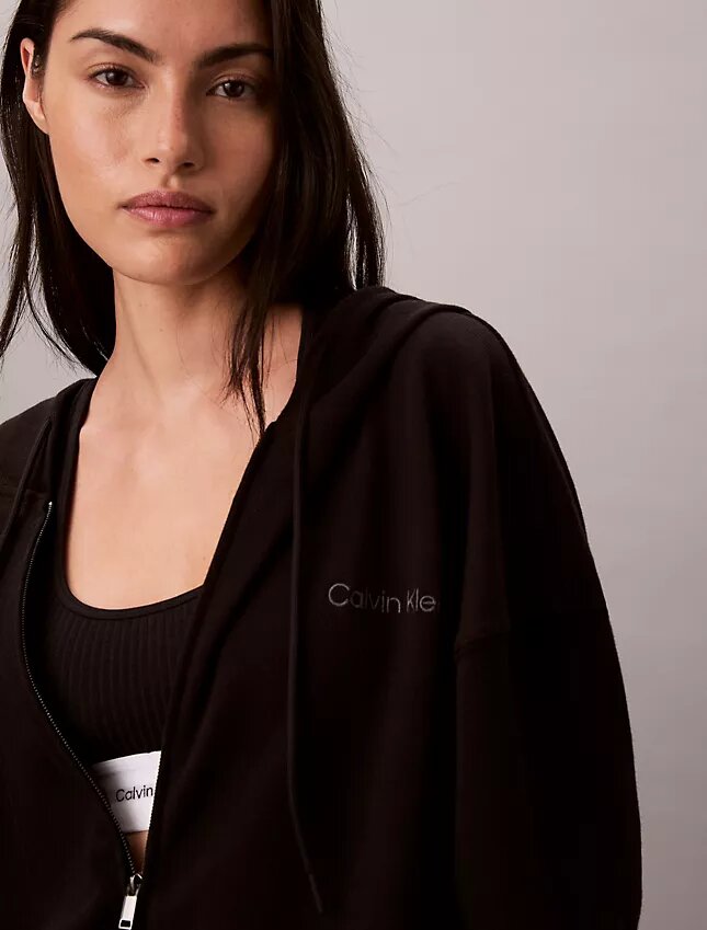 Logo Cotton Jersey Full Zip Hoodie Logo Cotton Jersey Full Zip Hoodie