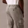 Lyocell Blend Garment Washed Straight Leg Cargo Pants