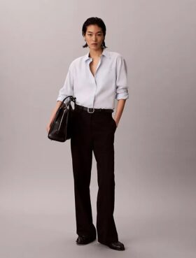 Lyocell Roll Tab Button-Down Shirt