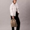 Matte Nylon Drawstring Backpack