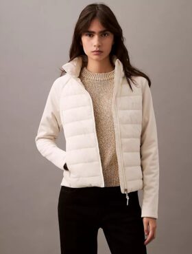 Mixed Media Puffer Jacket
