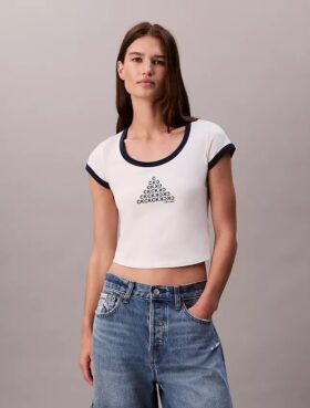 Monogram Logo Shape Graphic Slim T-Shirt