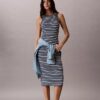 Monologo Rib Stripe Midi Dress
