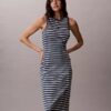 Monologo Rib Stripe Midi Dress