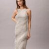 Monologo Rib Stripe Midi Dress