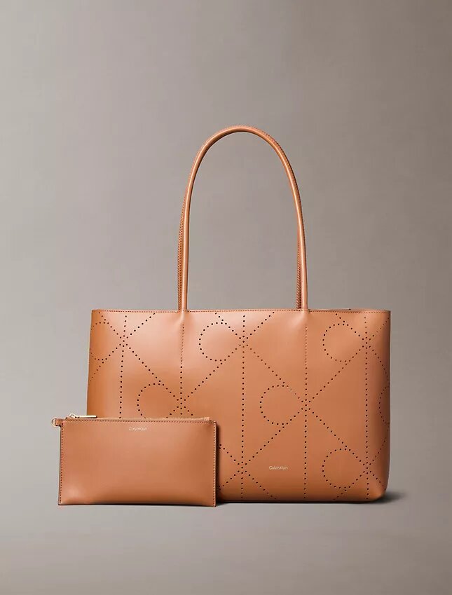 Perforated Emblem Logo Tote Bag Perforated Emblem Logo Tote Bag
