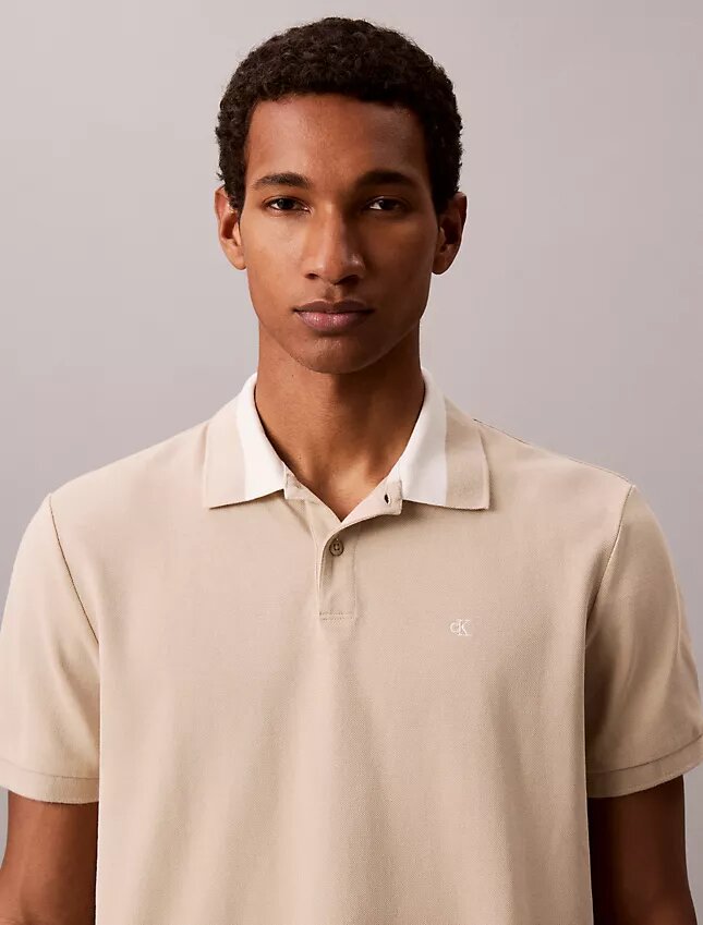 Pique Colorblock Collar Polo Shirt Pique Colorblock Collar Polo Shirt