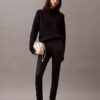 Ponte Herringbone Print Skinny Fit Pants