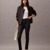 Ponte Herringbone Print Skinny Fit Pants