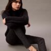 Ponte Herringbone Print Skinny Fit Pants