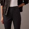 Ponte Herringbone Print Skinny Fit Pants