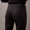 Ponte Herringbone Print Skinny Fit Pants