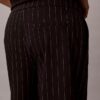 Ponte Stripe Wide Leg Pants